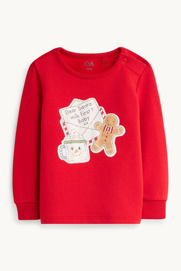 Unisex - Mini Me - galeta de gingebre - pijama infantil nadalenc - 2 peces - vermell/blanc