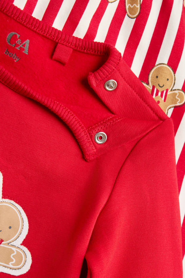 Unisex - Mini Me - galeta de gingebre - pijama infantil nadalenc - 2 peces - vermell/blanc