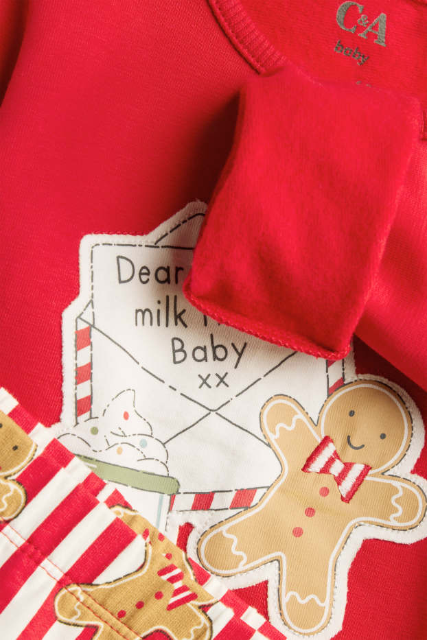 Unisex - Mini Me - galeta de gingebre - pijama infantil nadalenc - 2 peces - vermell/blanc