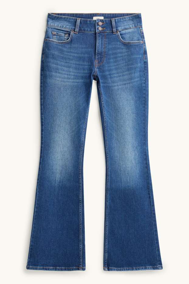 Women - Flared jeans - mid-rise waist - LYCRA ® - blue denim