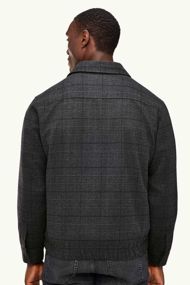 Hommes - Blouson - à carreaux - gris foncé