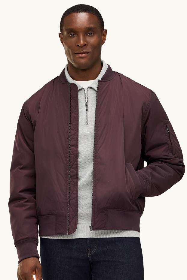 Herren - Bomberjacke - gefüttert - dunkelbraun