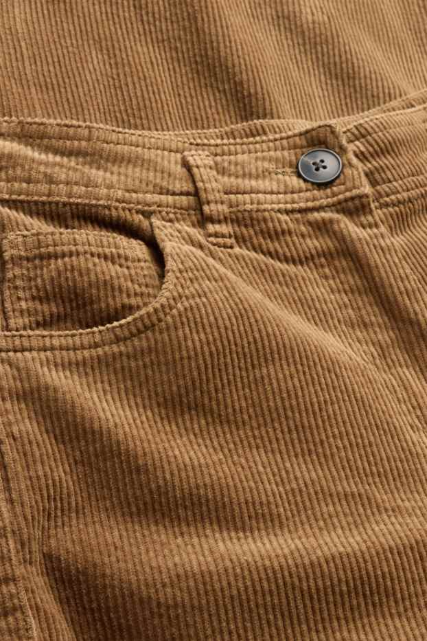 Dona - Pantalons de pana - high waist - wide leg - marró