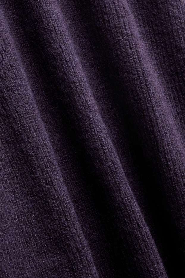 Femmes - Robe en maille - straight fit - finition côtelée - violet