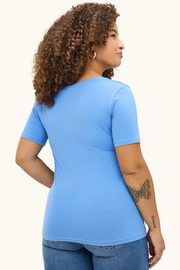 Femmes - T-shirt - slim fit - bleu