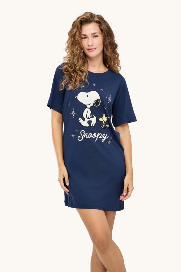 Damen - Nachthemd - Peanuts - dunkelblau