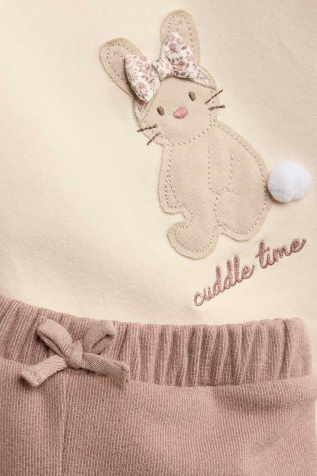 Baby Girls - Bunny rabbit - baby outfit - 2 piece - beige