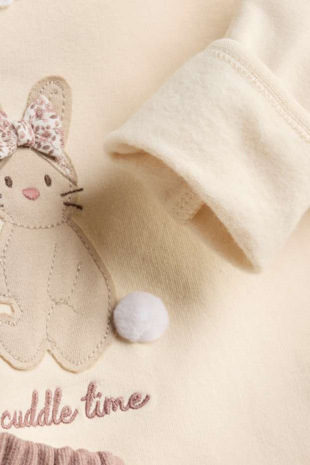 Baby Girls - Bunny rabbit - baby outfit - 2 piece - beige