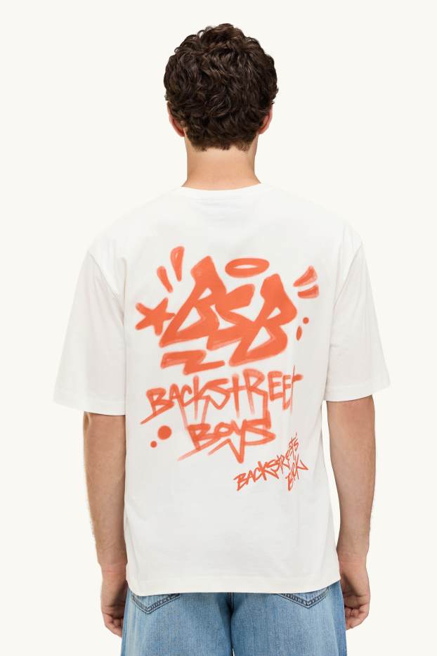Pánské - Tričko - oversized - Backstreet Boys - sněhobílá