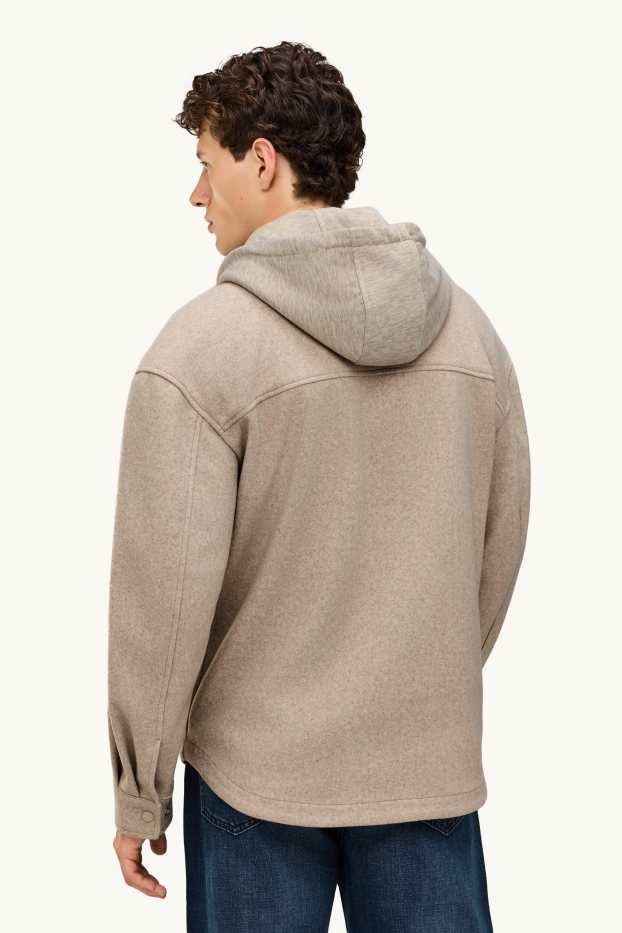 Home - Sobrecamisa amb caputxa - relaxed fit - Kent - marró clar