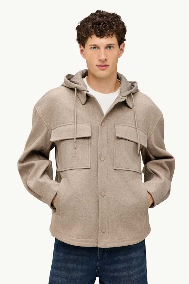 Home - Sobrecamisa amb caputxa - relaxed fit - Kent - marró clar