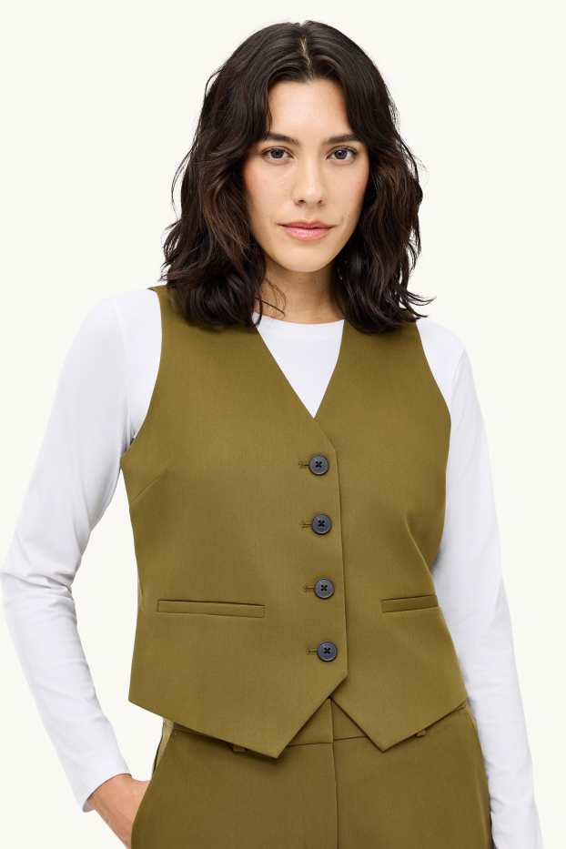 Dames - Business-gilet - regular fit - kaki