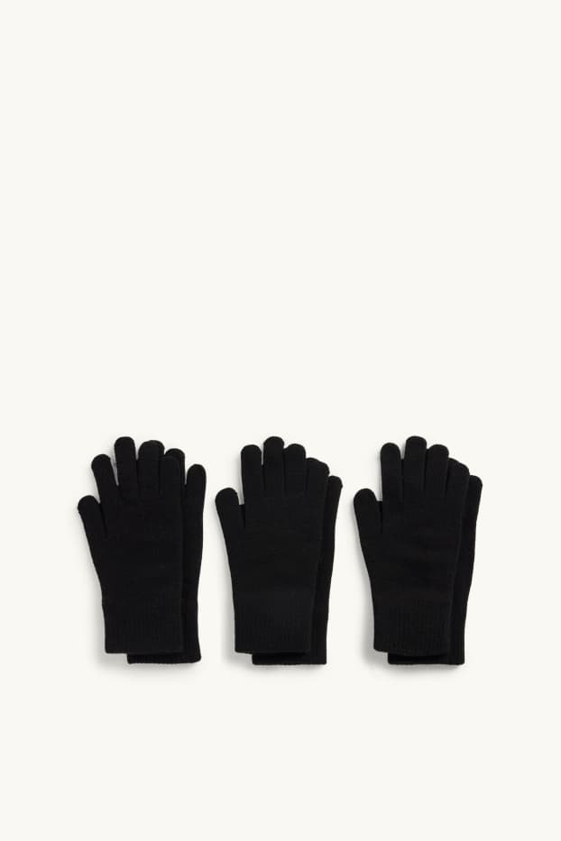 Children Boys - Multipack of 3 - gloves - black