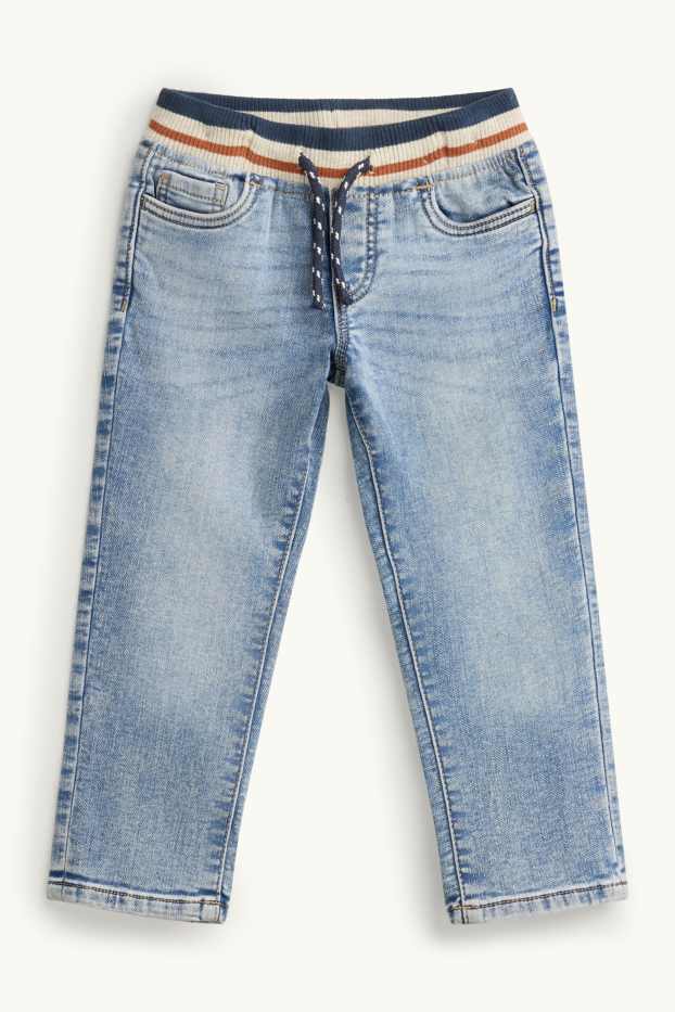 Bambini - Straight jeans - jeans termici - a righe - jeans azzurro