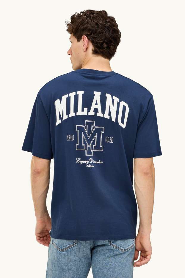 Herren - T-Shirt - Relaxed Fit - dunkelblau