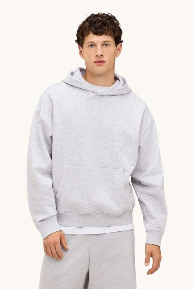 Uomo - Felpa con cappuccio - grigio chiaro