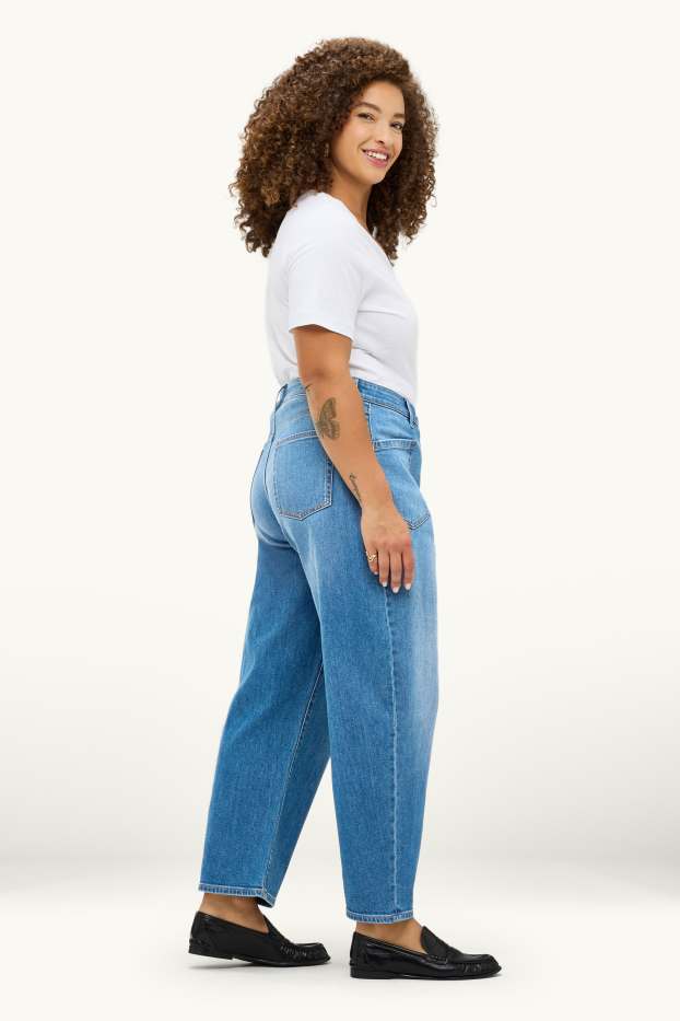 Donna - Barrel jeans - vita alta - jeans blu