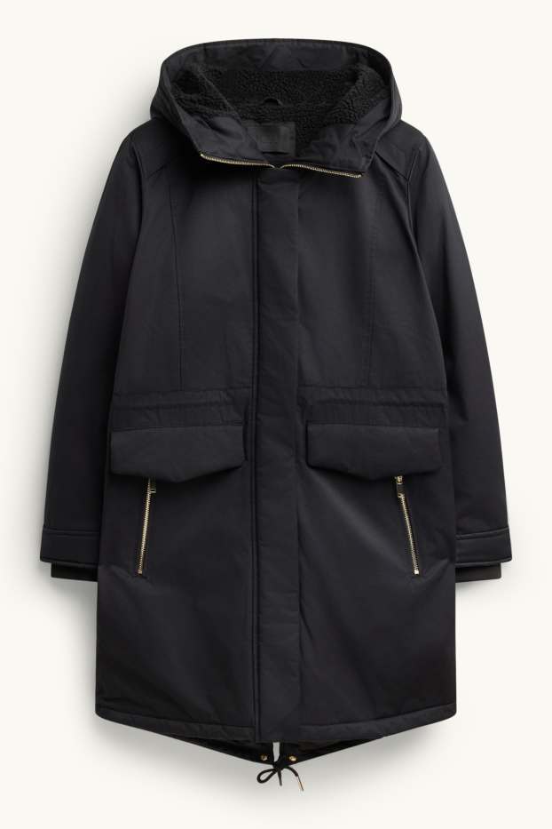 Femmes - Parka à capuche - rembourrée - noir