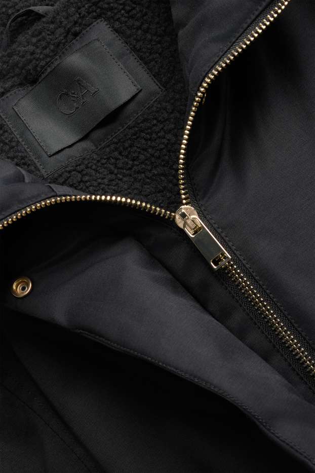 Femmes - Parka à capuche - rembourrée - noir