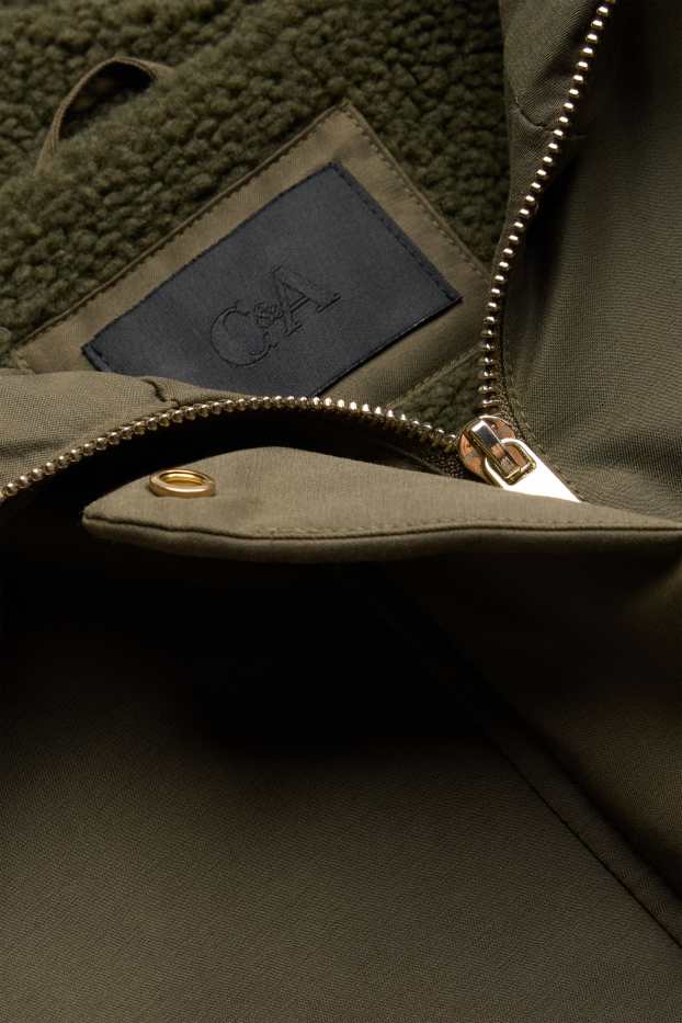 Femmes - Parka à capuche - rembourrée - vert foncé