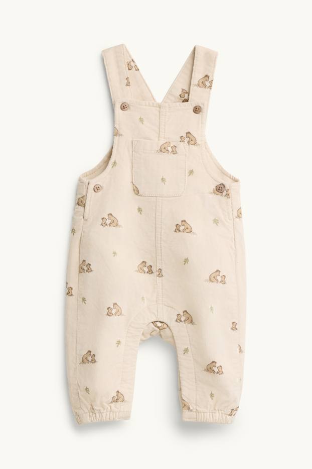 Baby Jungen - Bärchen - Erstlingsoutfit- 2 teilig - beige / grün