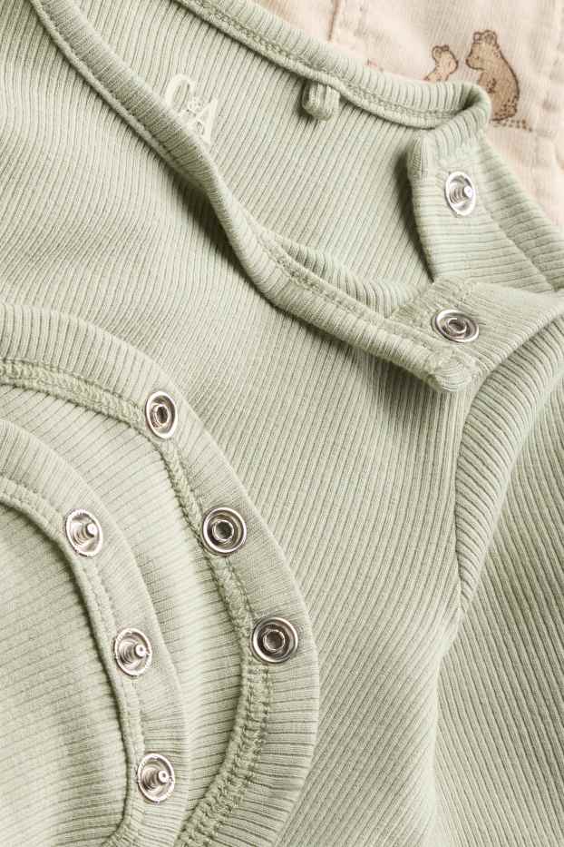 Baby Jungen - Bärchen - Erstlingsoutfit- 2 teilig - beige / grün