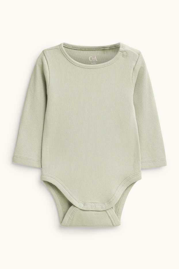 Baby Jungen - Bärchen - Erstlingsoutfit- 2 teilig - beige / grün