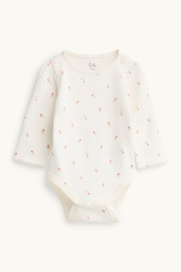 Bébés filles - Petites fleurs - tenue nouveau-né - 2 pièces - rouille