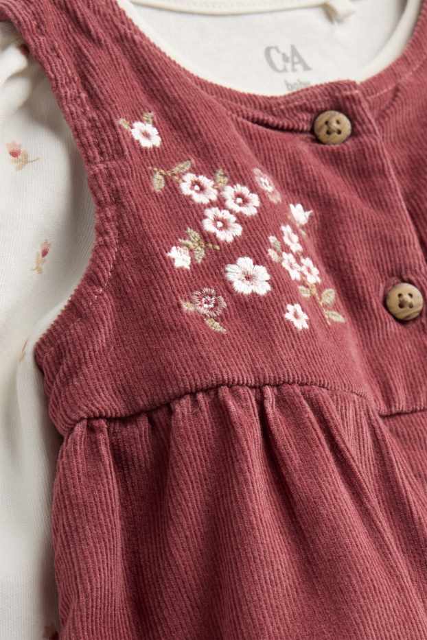 Bébés filles - Petites fleurs - tenue nouveau-né - 2 pièces - rouille