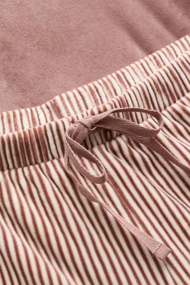 Dames - Fleece pyjama - bruin / beige
