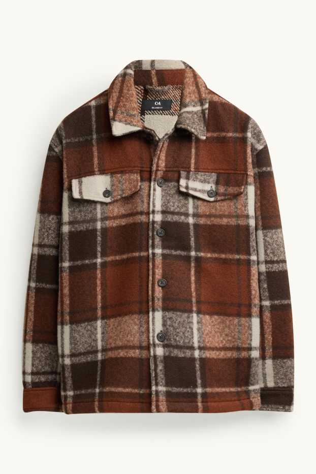 Home - Sobrecamisa - relaxed fit - Kent - de quadres - marró