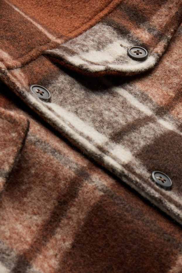 Home - Sobrecamisa - relaxed fit - Kent - de quadres - marró