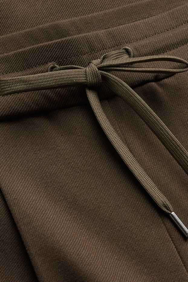Femei - Pantaloni de stofă - talie medie - tapered fit - maro închis