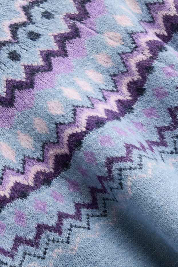 Damen - Pullover - gemustert - hellblau
