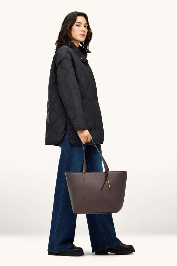 Women - Large shopper - faux leather - brown