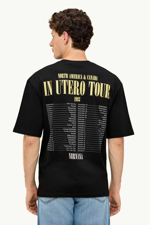 Herren - T-Shirt - Oversized - Nirvana - schwarz / gold