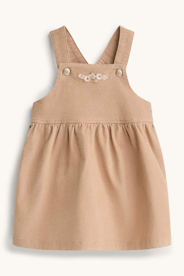 Miminka - dívky - Květiny - outfit pro miminka - 2dílný - hnědá / krémově bílá