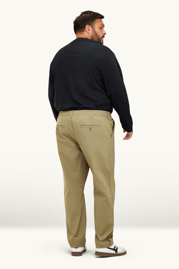 Pánské - Kalhoty chino - tapered fit - světle hnědá