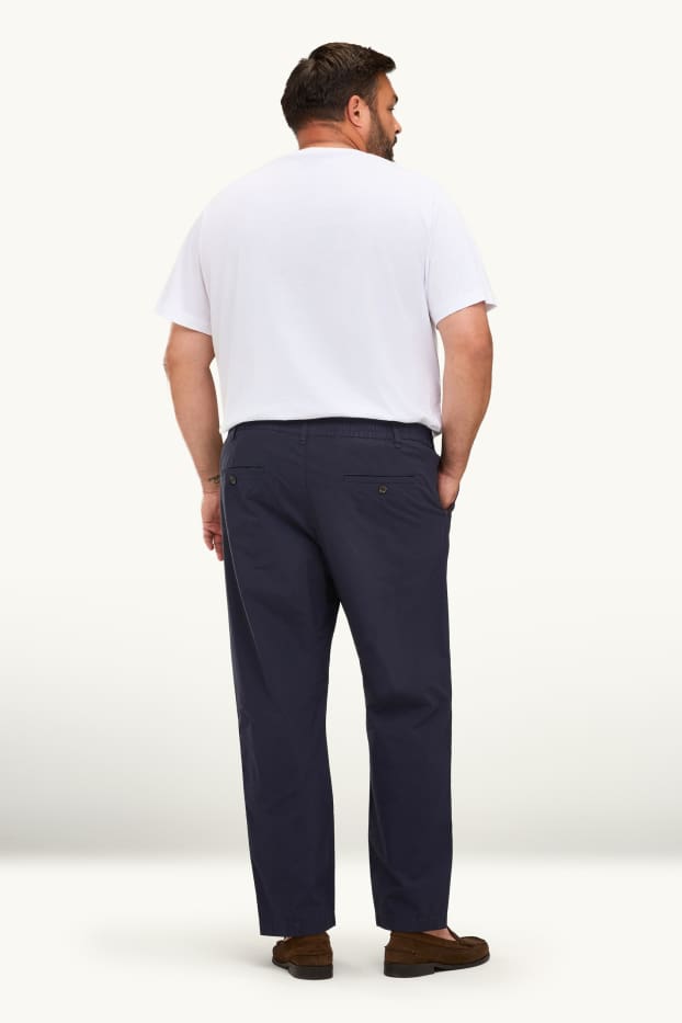 Pánské - Kalhoty chino - tapered fit - tmavomodrá