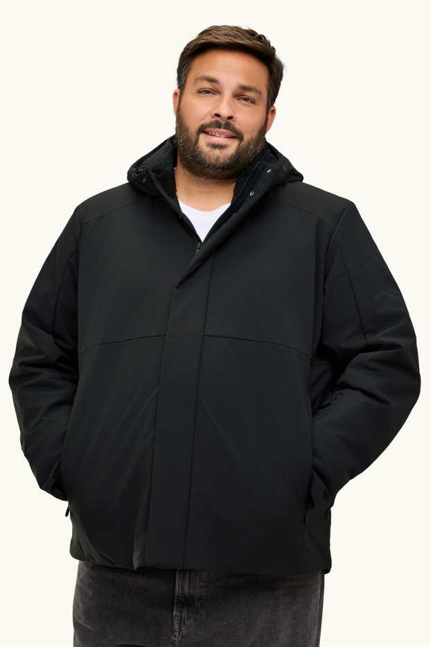 Hommes - Veste à coquille souple - finition doublée - finition déperlante - 4 Way Stretch - noir