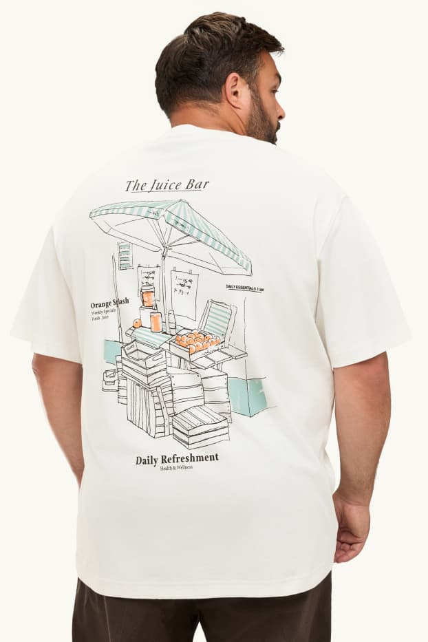 Heren - T-shirt - relaxed fit - wit