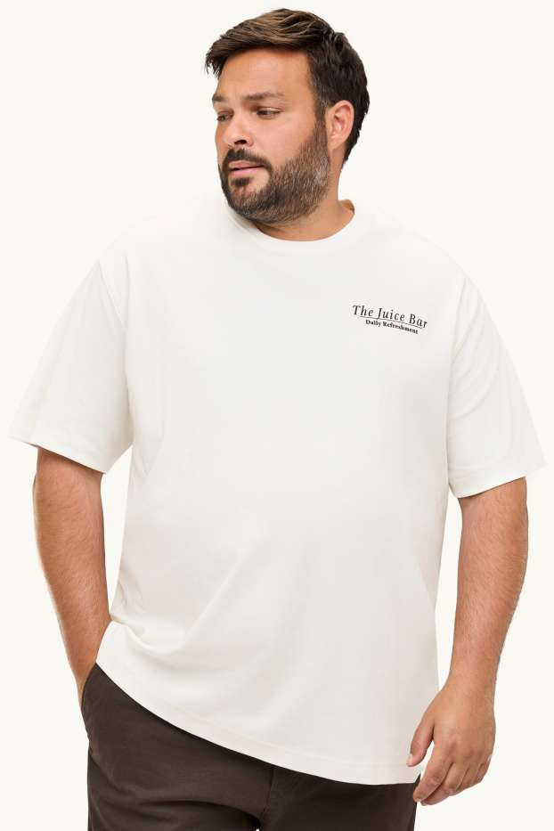 Heren - T-shirt - relaxed fit - wit