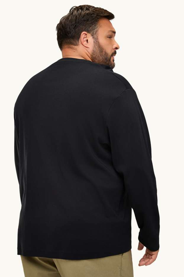 Uomo - Maglia a maniche lunghe - relaxed fit - nero