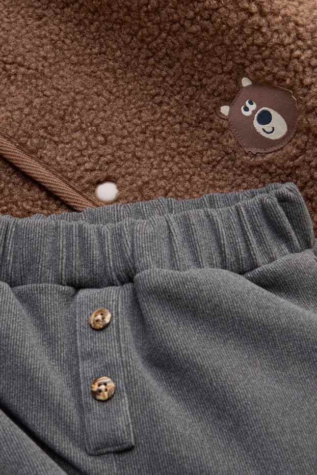 Baby Jungen - Bärchen - Baby-Outfit - 3 teilig - braun / cremeweiss