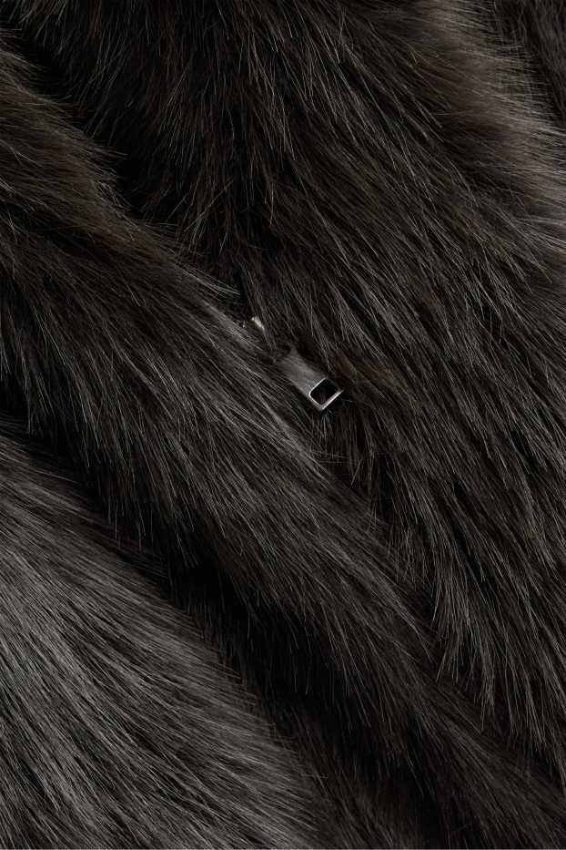 Donna - Giubbotto - ecopelliccia - grigio scuro