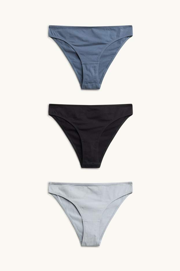 Dames - Set van 3 - slip - lichtblauw