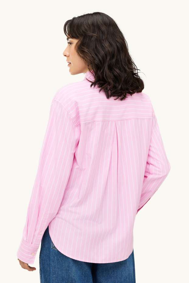 Femmes - Chemise - à rayures - rose clair