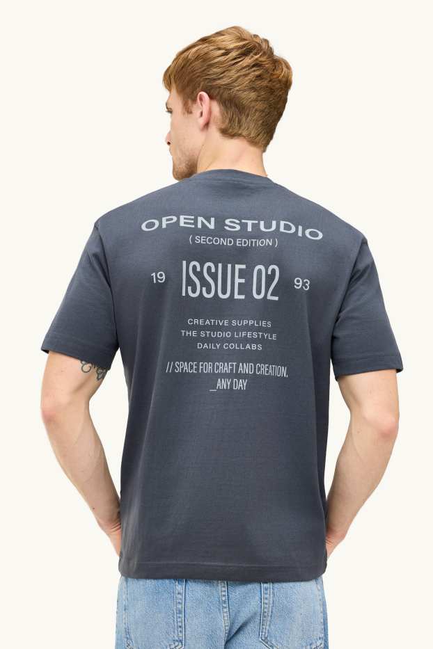 Men - T-shirt - relaxed fit - anthracite