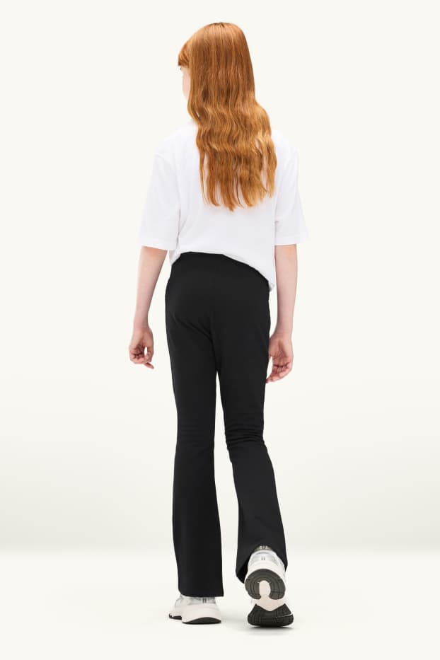 Kinder Mädchen - Multipack 2er - Flared Leggings - schwarz