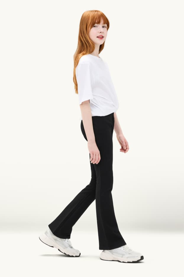 Kinder Mädchen - Multipack 2er - Flared Leggings - schwarz